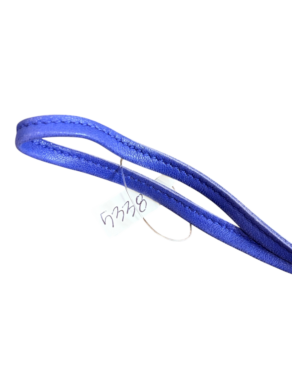 CURATED by Kira HERMES Rodeo GM bag charm strap in Blue Electric Agneau Milo lambskin leather