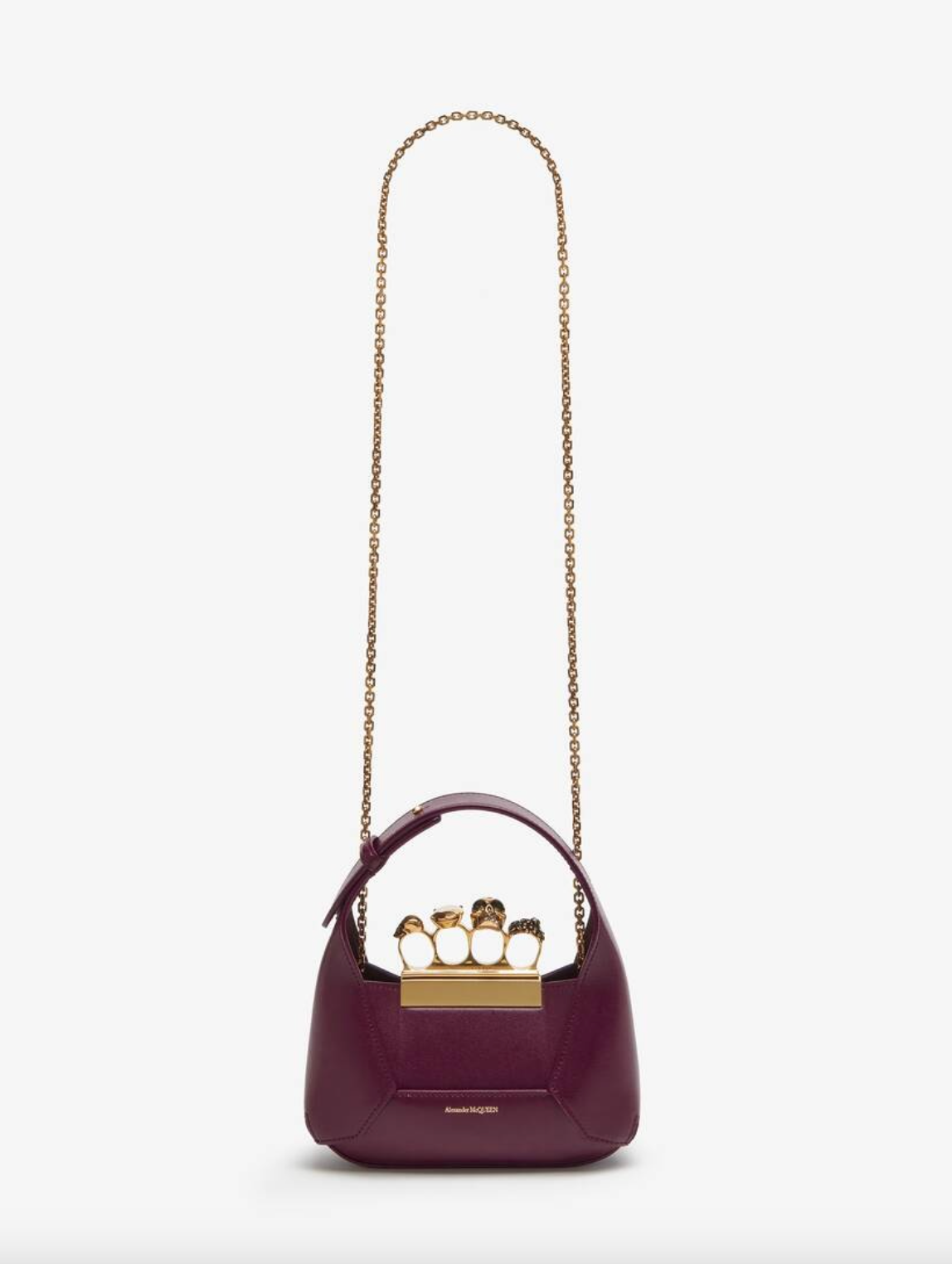 6979 - Alexander McQueen Jewelled Mini Hobo - Burgundy calfskin - NIB