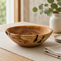 Hand Turned Hardwood Bowl for Rustic Decor, food safe finish, 10x3 inches, handmade wood art, salad or fruit serving