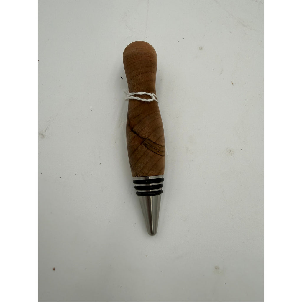 Hand Turned Hardwood Wine Bottle Stopper, stainless steel core, premium O-rings, choice of fine woods, gift ready