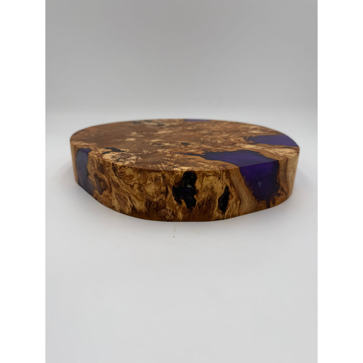 Olivewood Purple Epoxy Charcuterie Board, 11.5x2 Inch, Hand Crafted, One of a Kind, SKU 1557