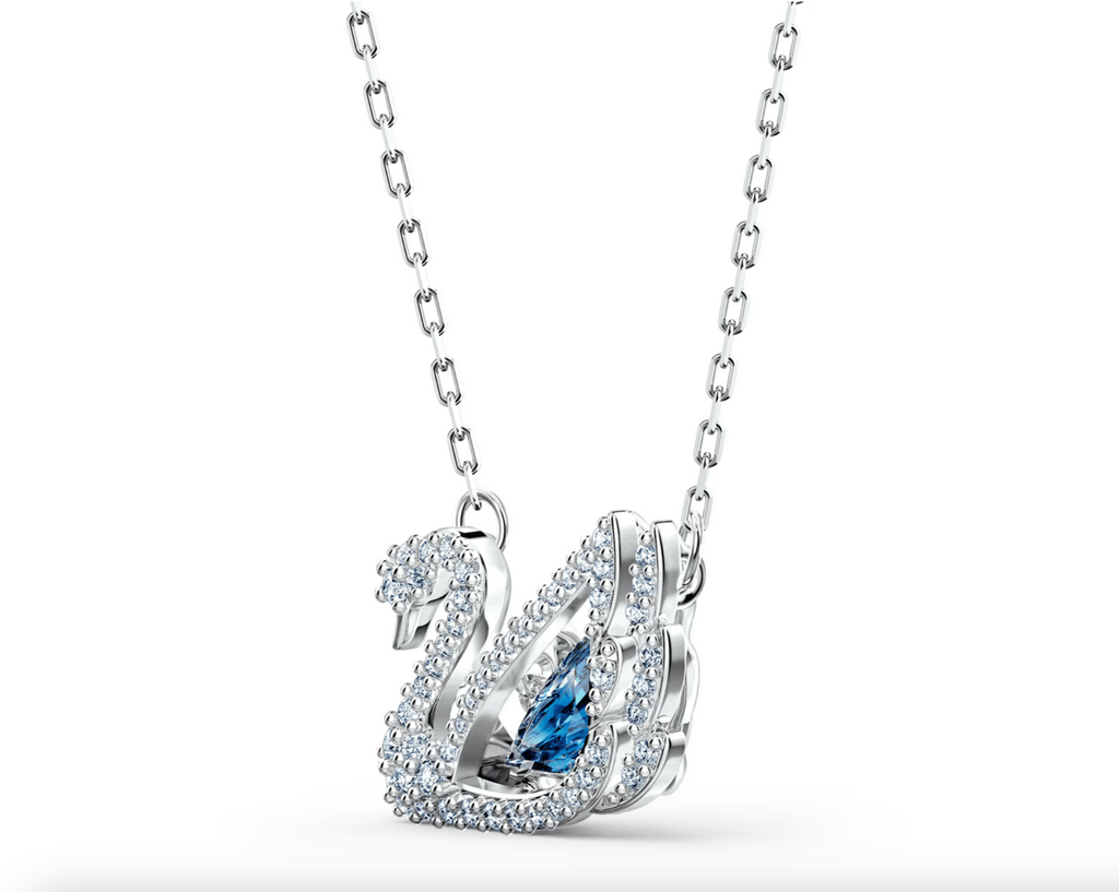 Swarovski Iconic Dancing Swan Pendant Necklace - New in Box - Rhodium Plated