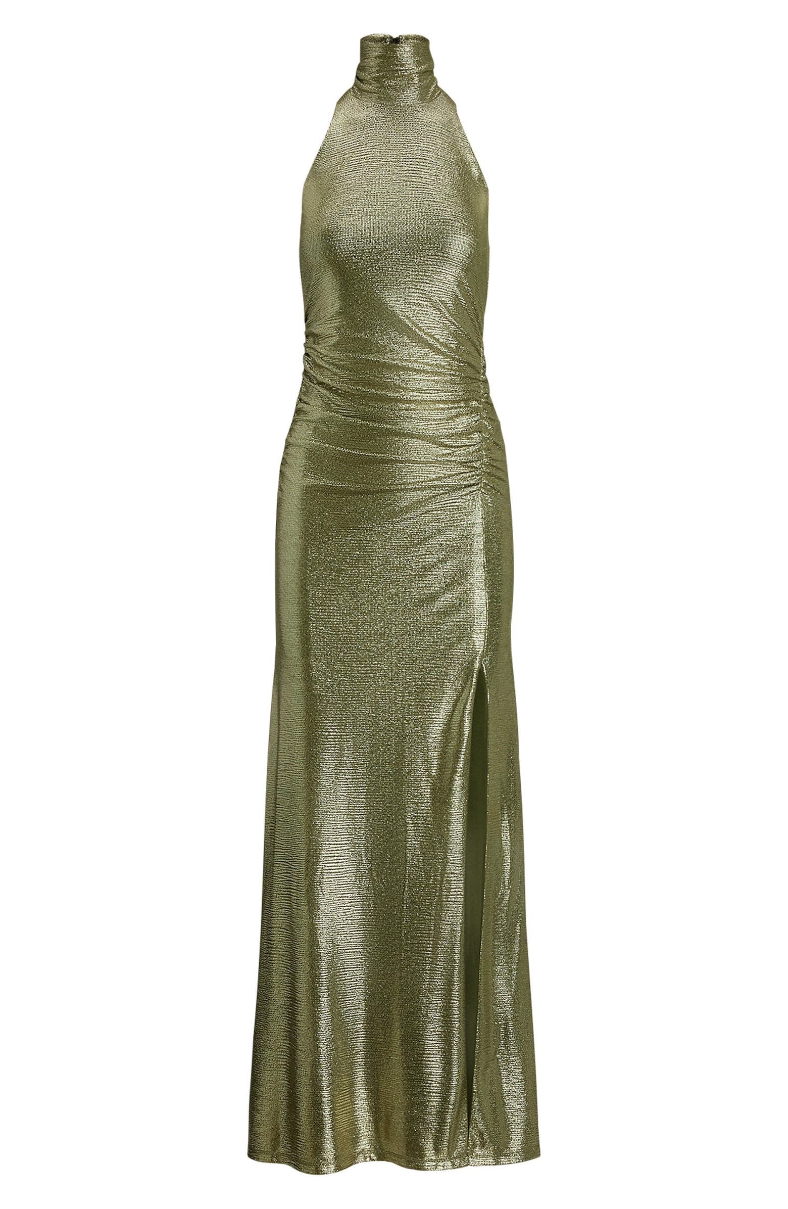 Lauren Ralph Lauren Metallic Sleeveless Turtleneck Gown - Size 16 - NWT