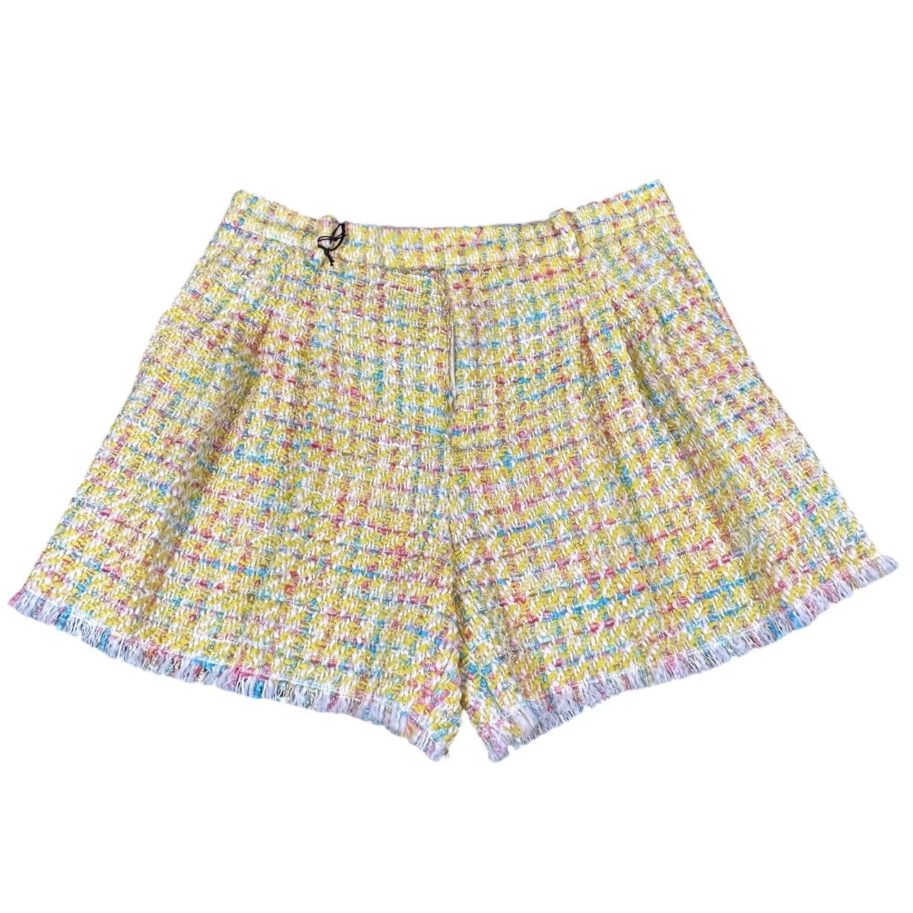 Gucci Yellow Tweed Wool Blend High Rise Shorts GG Buttons NWT Size 46