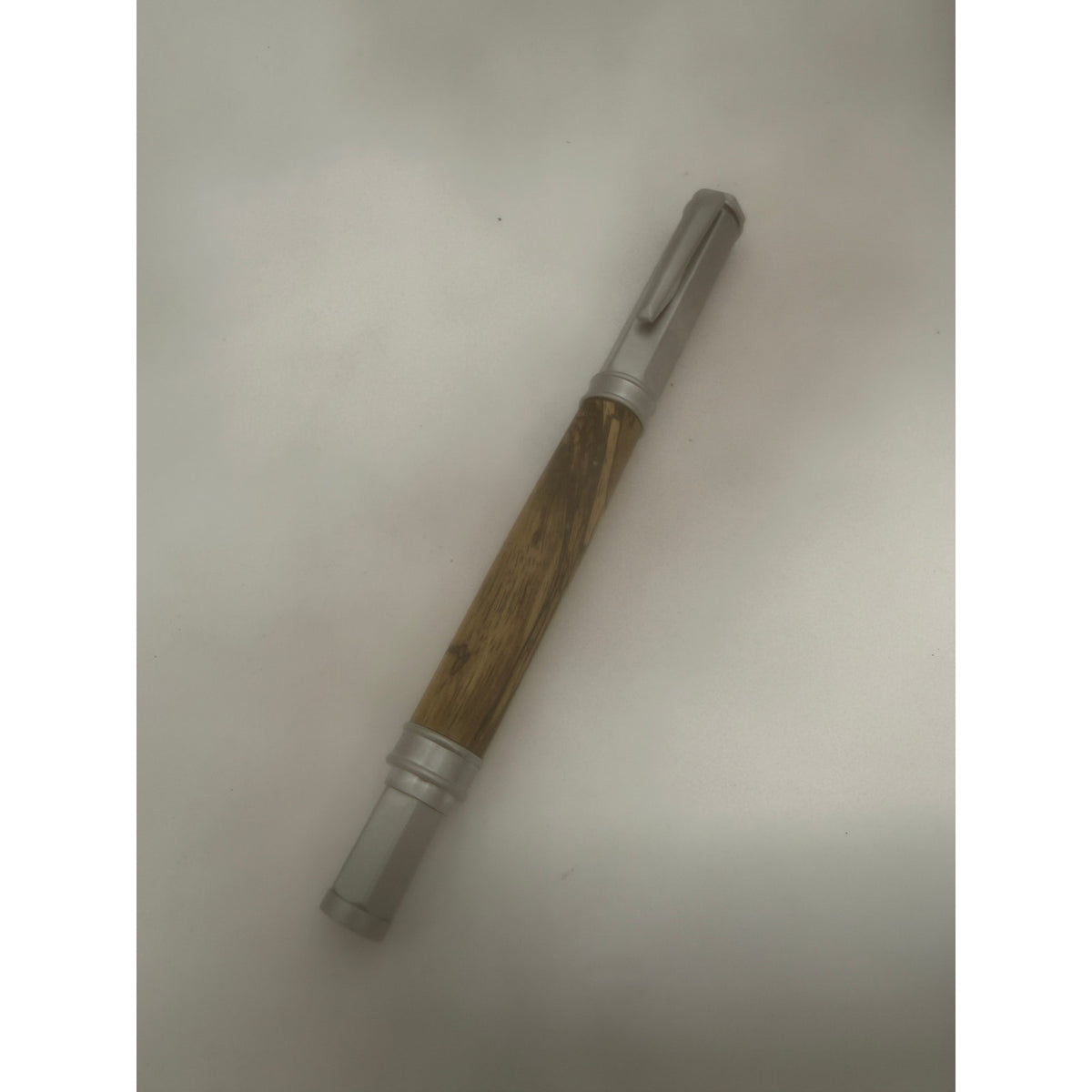 Vertex Fountain Pen in Spalted Tamarind, Hand Turned Barrel, Ink Pump, Cartridge, SKU 1469
