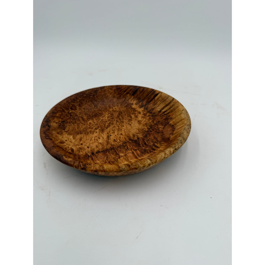 Avocado Burl Hand Turned Wood Bowl, 7.75 x 1.5 inches, food safe finish, handcrafted, one of a kind