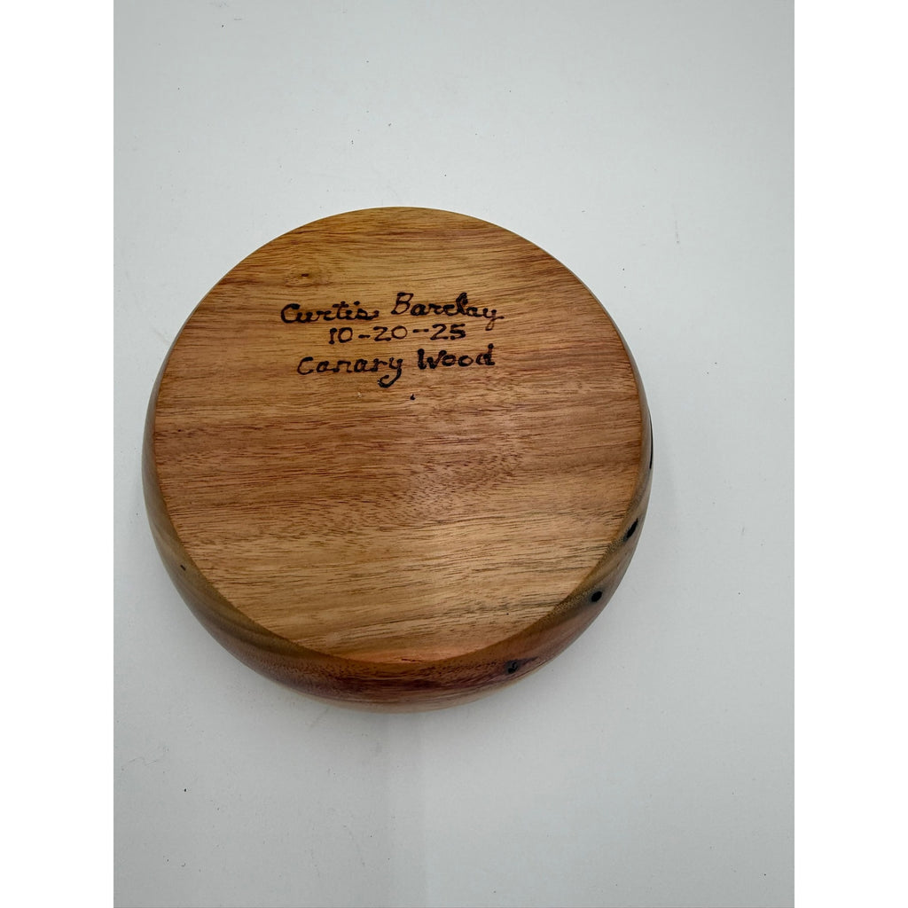 Unique Canary Wood Bowl, Hand Turned 7 3/4x2 1/2, Functional Bowl, Handmade Wooden Decor, Natural Kitchen Item