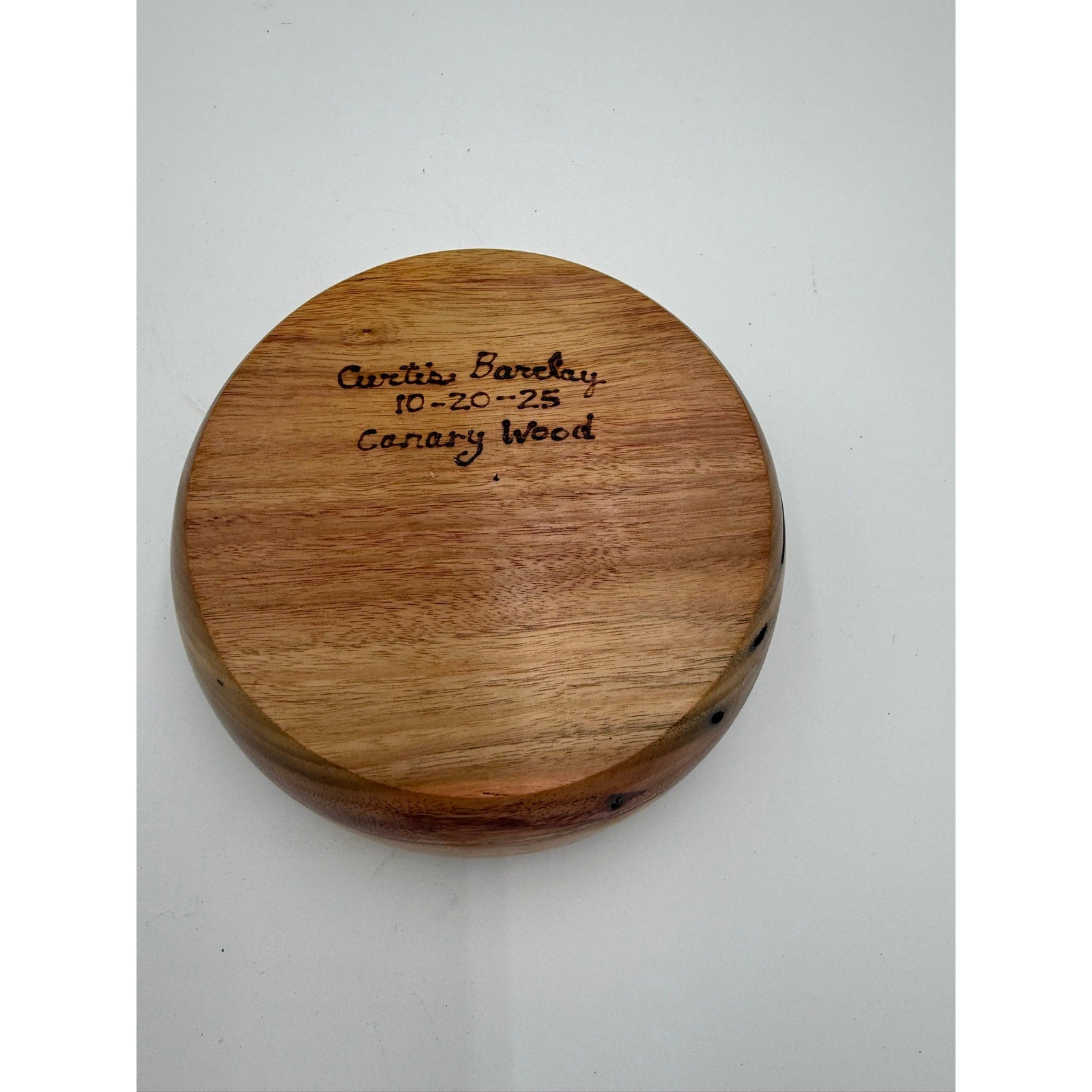 Unique Canary Wood Bowl, Hand Turned 7 3/4x2 1/2, Functional Bowl, Handmade Wooden Decor, Natural Kitchen Item