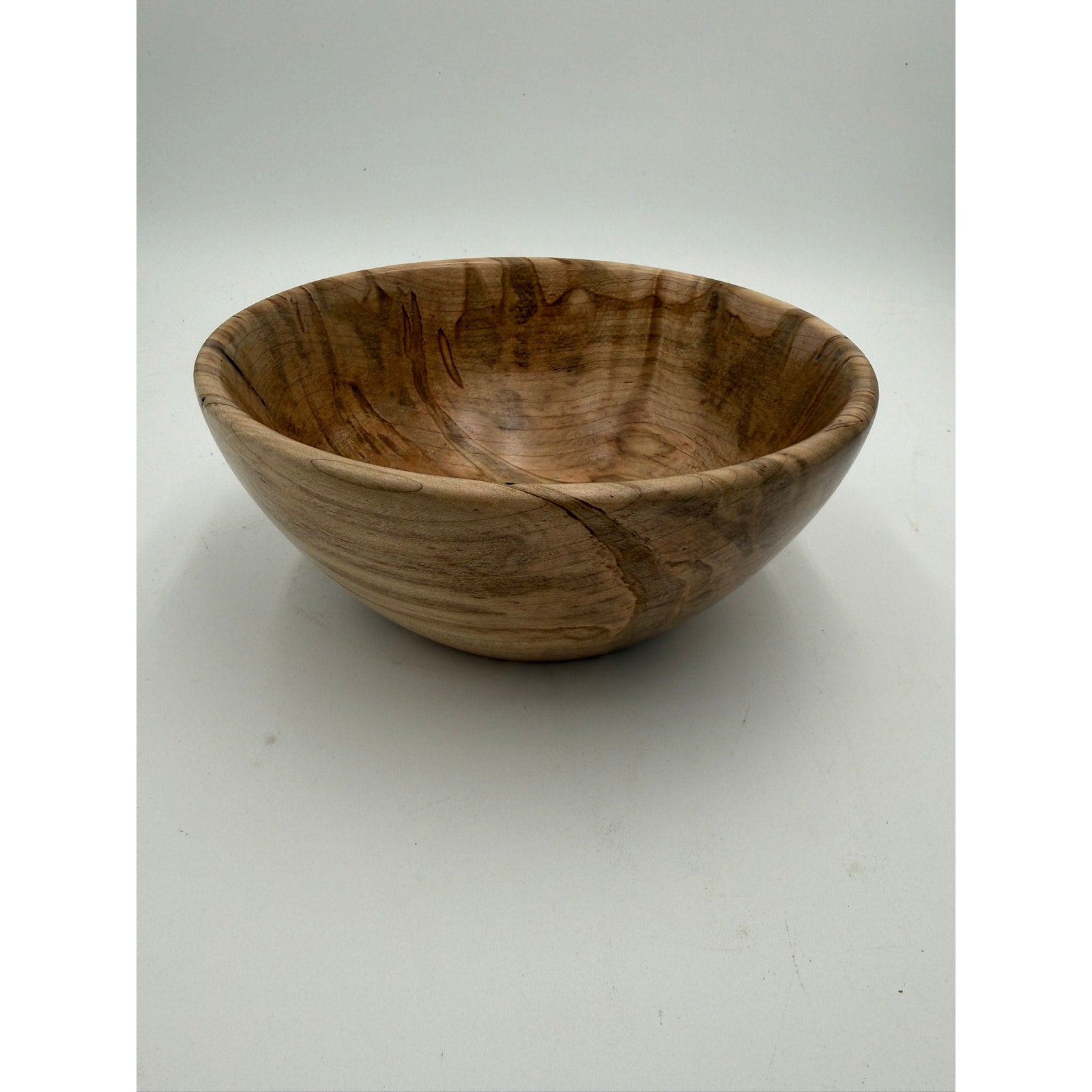 Ambrosia Maple Hand Turned Wood Bowl, 8.75 x 3.5, food safe finish, functional salad or fruit serving, decorative centerpiece