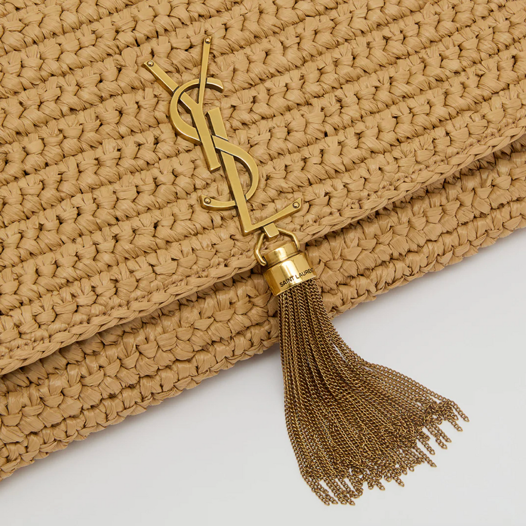 6999 - Saint Laurent Medium Kate 99 Tassel Raffia- NWT
