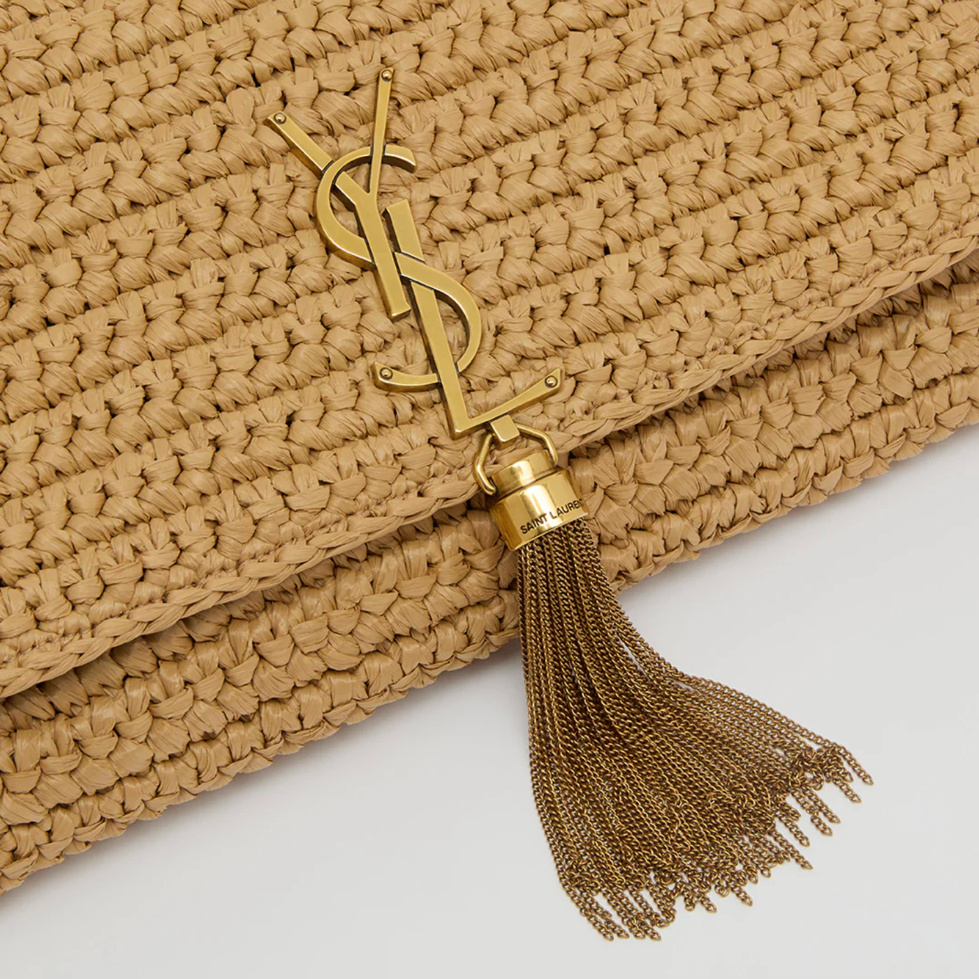 6999 - Saint Laurent Medium Kate 99 Tassel Raffia- NWT