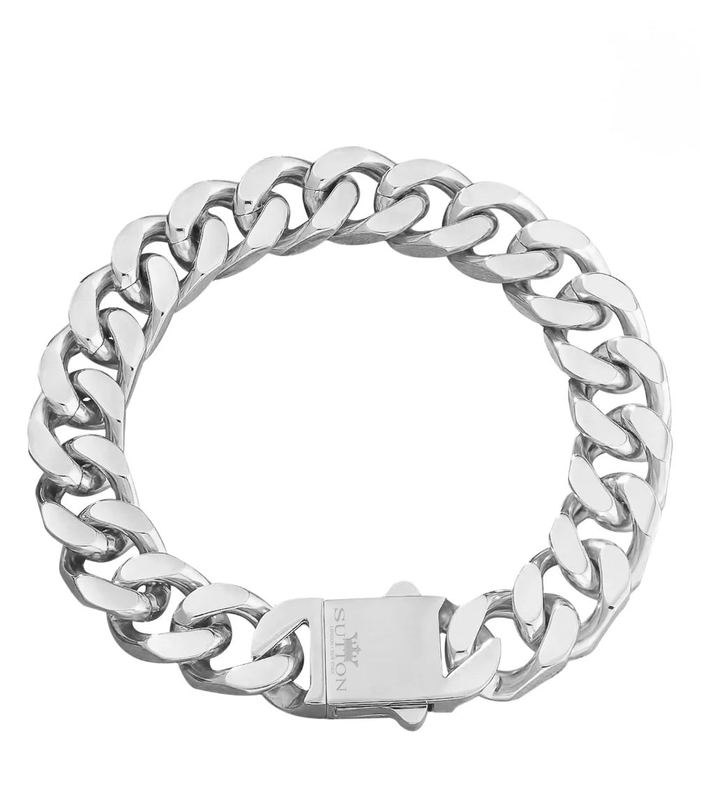 Sutton Stainless Steel Miami Cuban Chain Bracelet