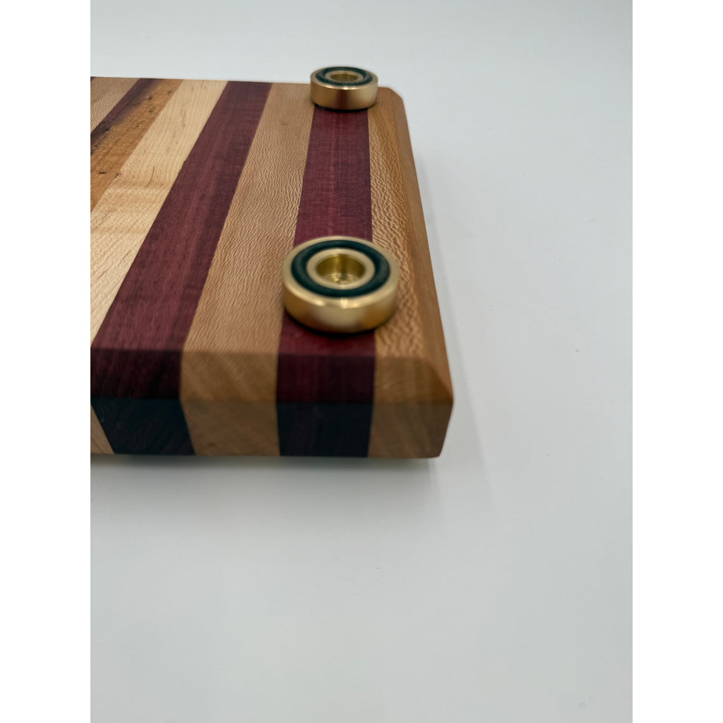 Handcrafted Edge Grain Cutting Board, Sycamore Maple, Purple Heart, SKU 1482