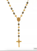 STEELTIME Men's Stainless Steel Prayer Rosary 28" Lariat Necklace - New
