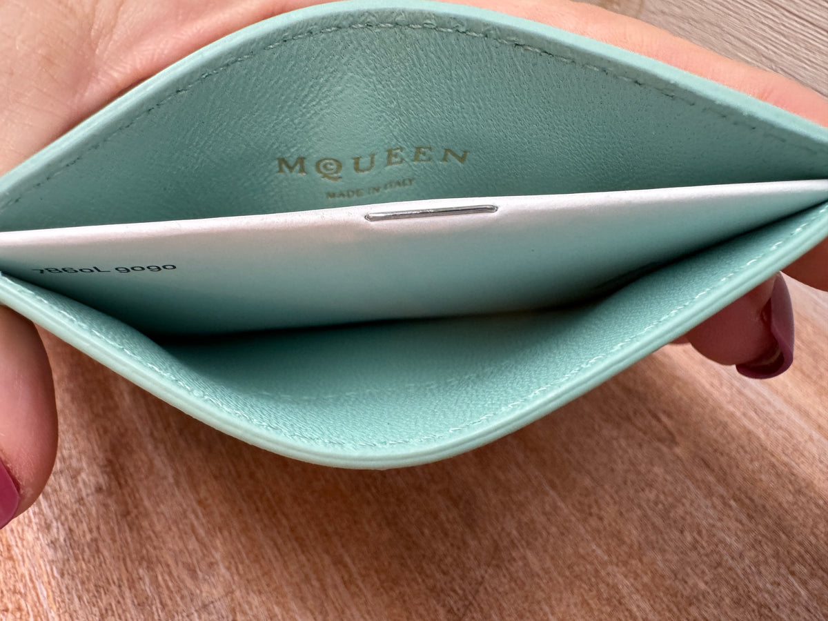 7455 - Alexander McQueen Card Case in Spearmint - NWT