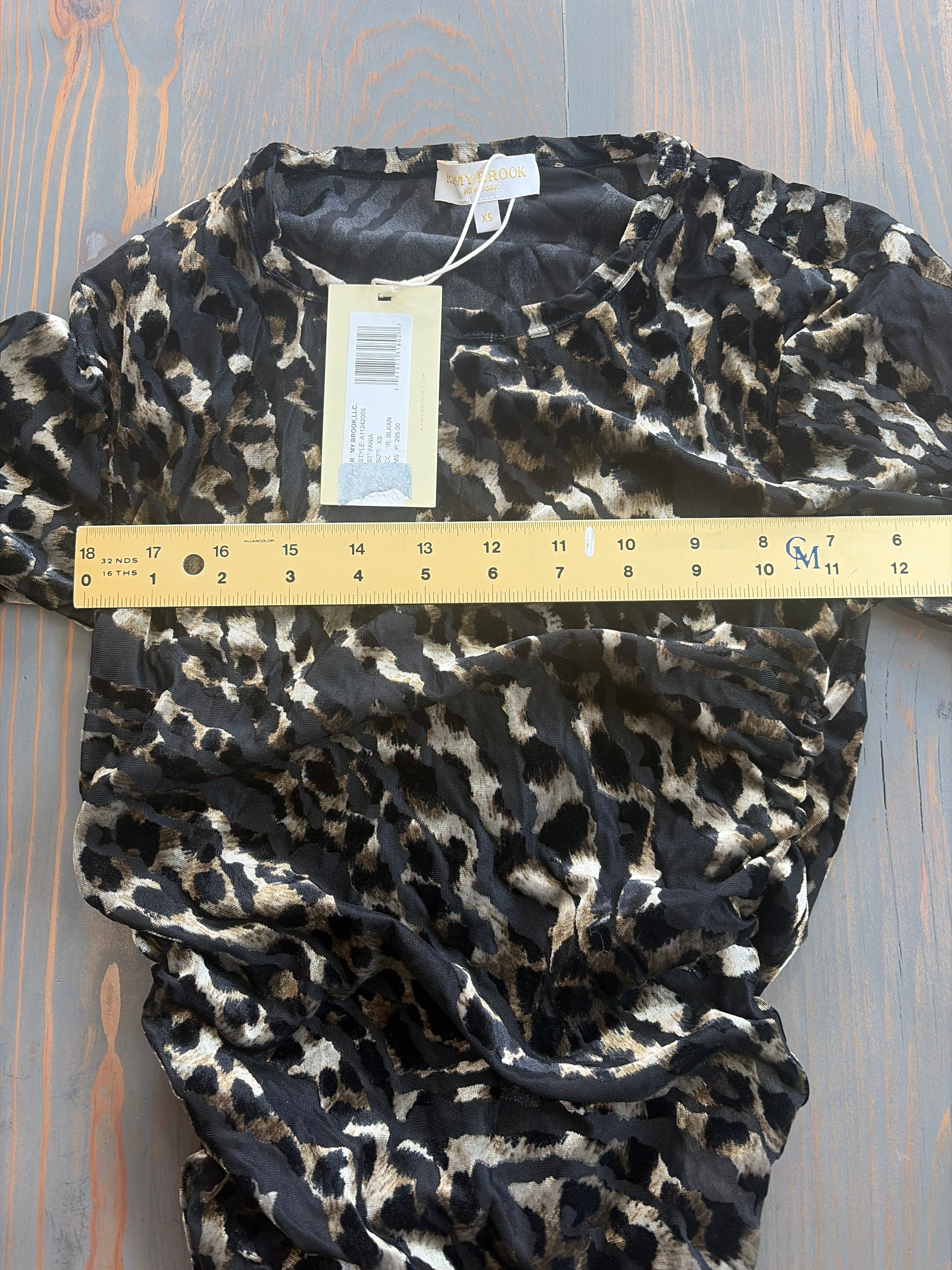 Ramy Brook Stefania Velvet & Mesh Blouse - Size XS - NWT