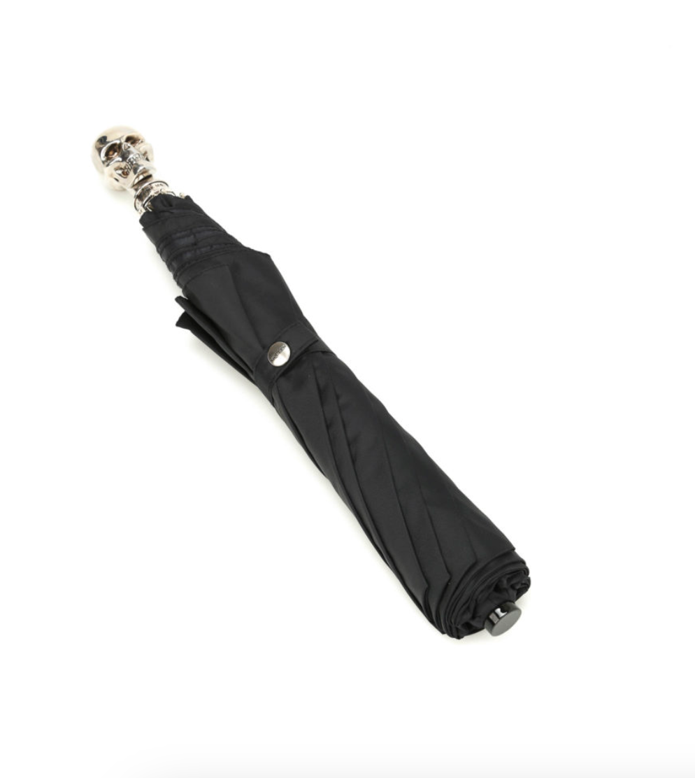 7435 - Alexander McQueen Silver Skull Umbrella - NWT