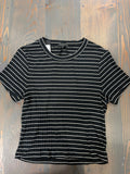 5674 - Rag & Bone Luca Stripe Rib Baby Tee - Size M - NWT - Retail $158