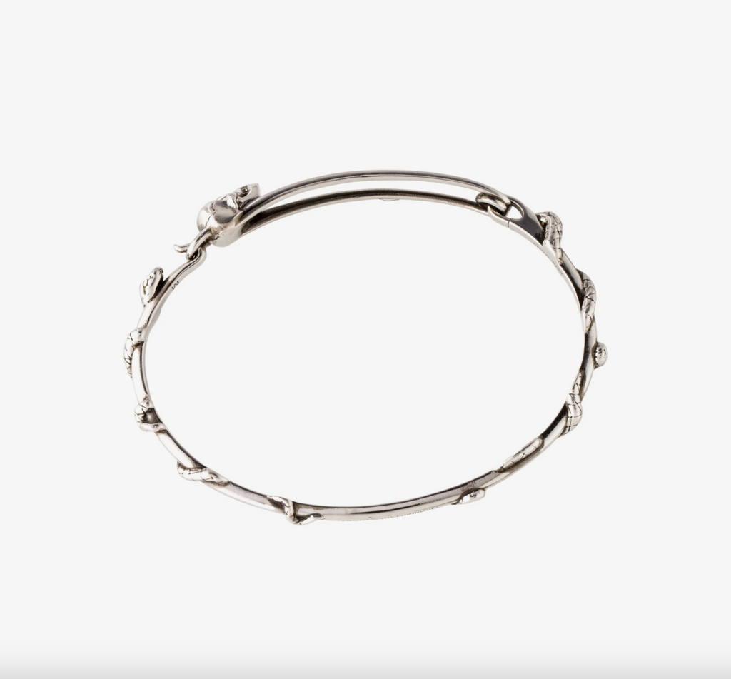 6904 - Alexander McQueen Skull Safety Pin Bangle Bracelet