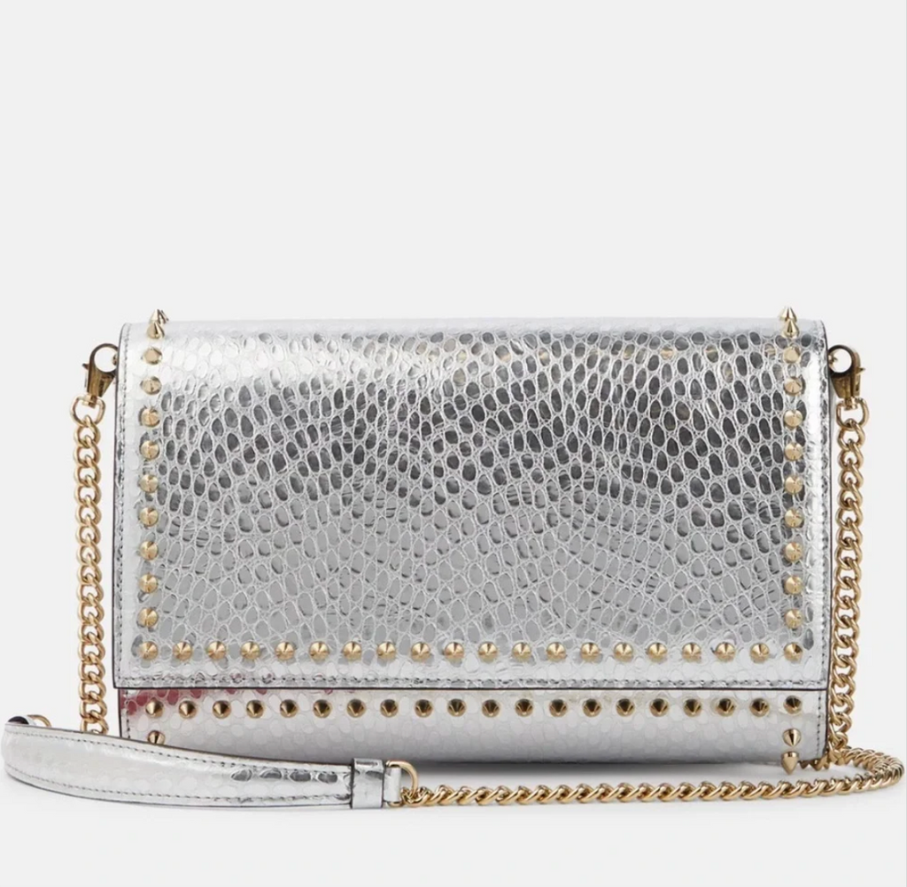 5213 - Christian Louboutin Silver Paloma Shoulder Bag Crossbody - NEW