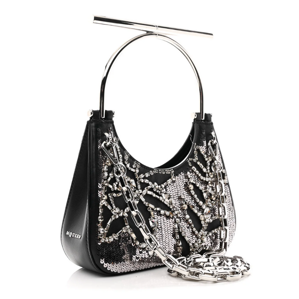 6990 - Alexander McQueen Mini T-Bar Crystal & Bead Embellished Bag - NIB