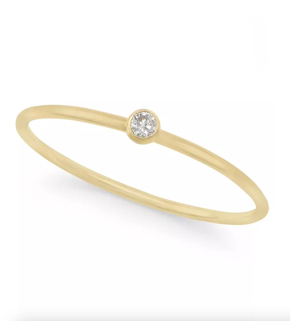 Lola Ade 14k Gold-Plated Cubic Zirconia Minimalist Ring - Size 8 - NWT