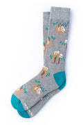 Alynn 'That Sloth Life' Cotton Crew Socks - Gray