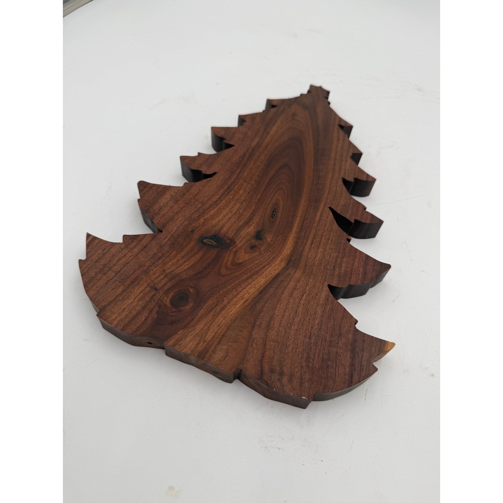 Christmas Tree Shaped Charcuterie Board, Walnut and Spalted Hickory, Hand Crafted, 12.5x8.5
