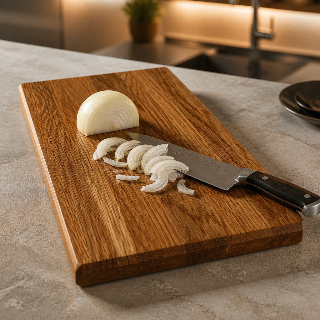 Reclaimed Oak Cutting Board from Iowa School, hand crafted, 11 x 6.5 x 2, food safe finish, rustic kitchen gift