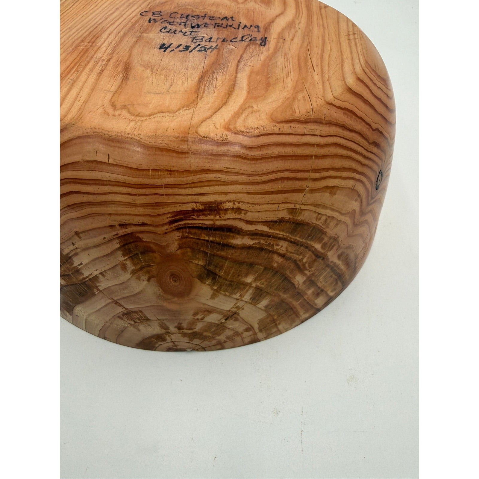 Hand Turned Rustic Fir Wood Bowl 9x3.5 inches, handmade, food safe, decorative, functional, salad serving, farmhouse