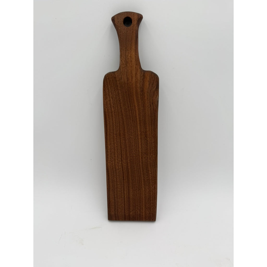 Walnut Charcuterie Board with Handle, 14.25 x 3.75 x .75, food safe finish, slim serving paddle, decorative kitchen gift
