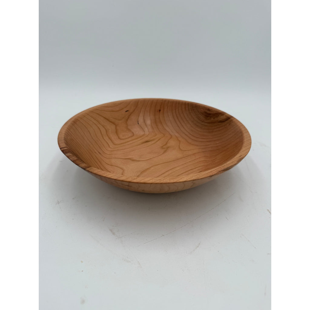 Hand Turned Cherry Wood Bowl, 9.5 x 2.25 Inches, Rustic Decor, SKU 1412