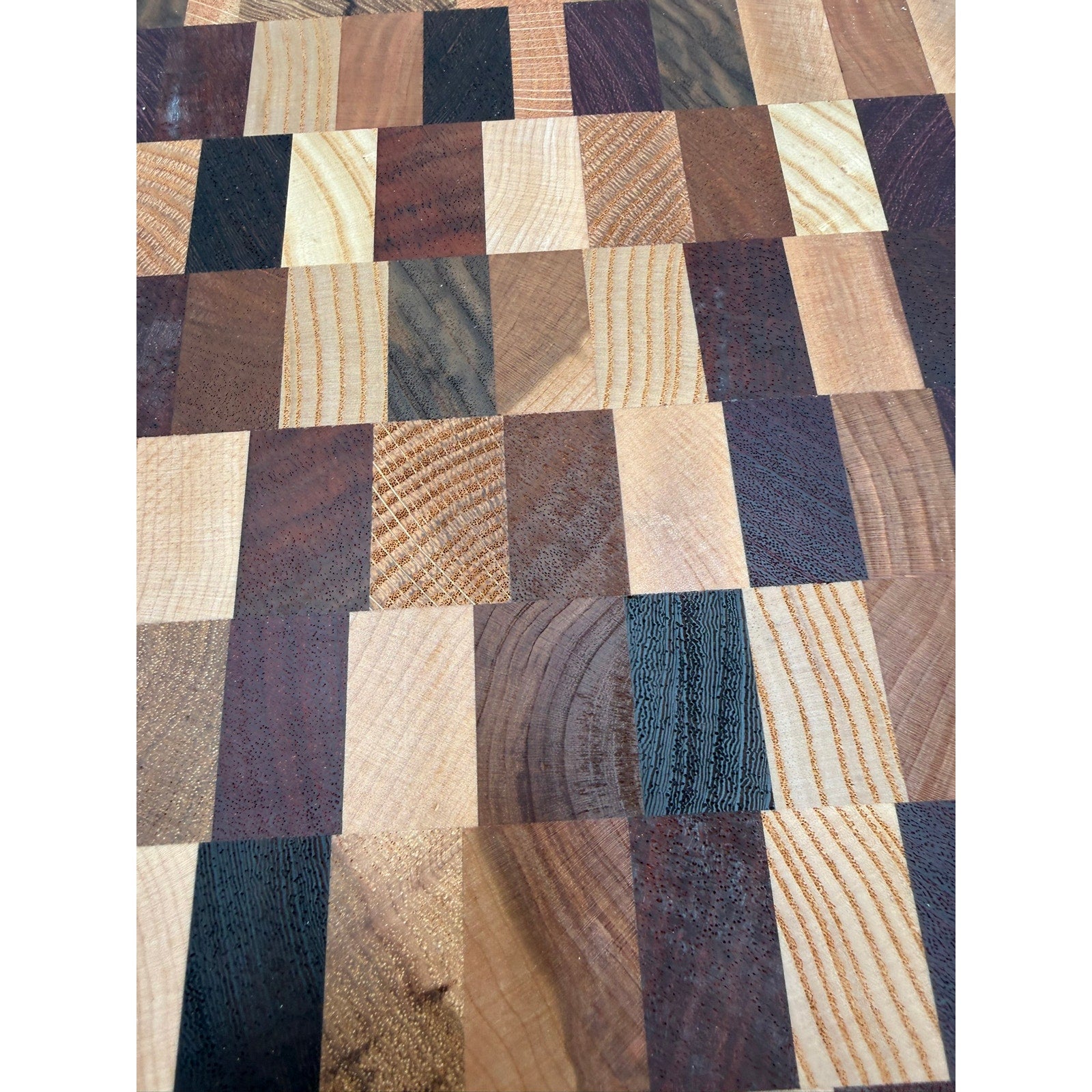 Chaos Style End Grain Cutting Board Handmade, Assorted Hardwoods, 12x9x1.5, Durable Kitchen Gift, Knife Friendly