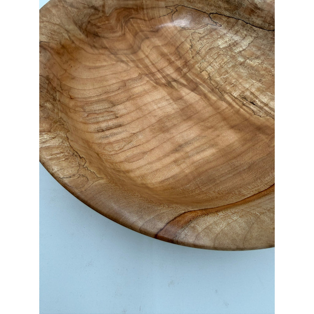 Hand Turned Spalted Maple Wood Bowl 11.5"