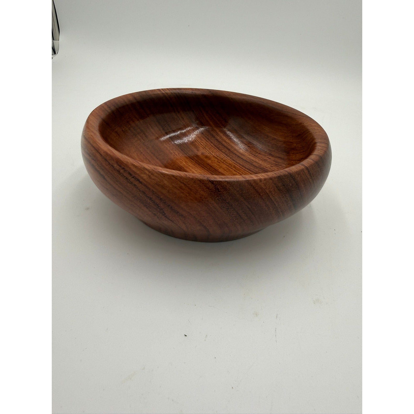Hand Turned Bubinga Wood Bowl 7 x 2.5 inches, exotic hardwood, handmade, food safe finish, decorative or functional, fruit or snack dish