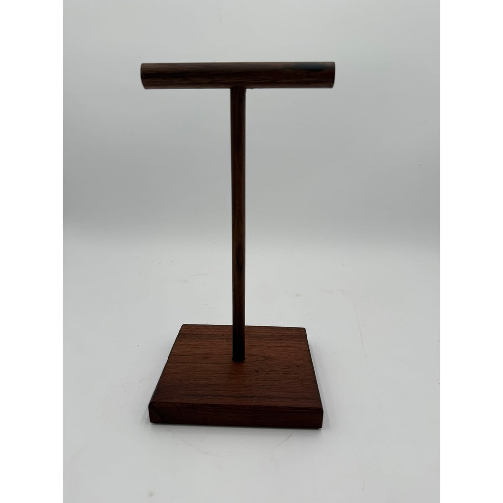 Walnut Small Necklace Holder Stand for Jewelry, handmade desk organizer, unique gift for her, minimal display, functional storage