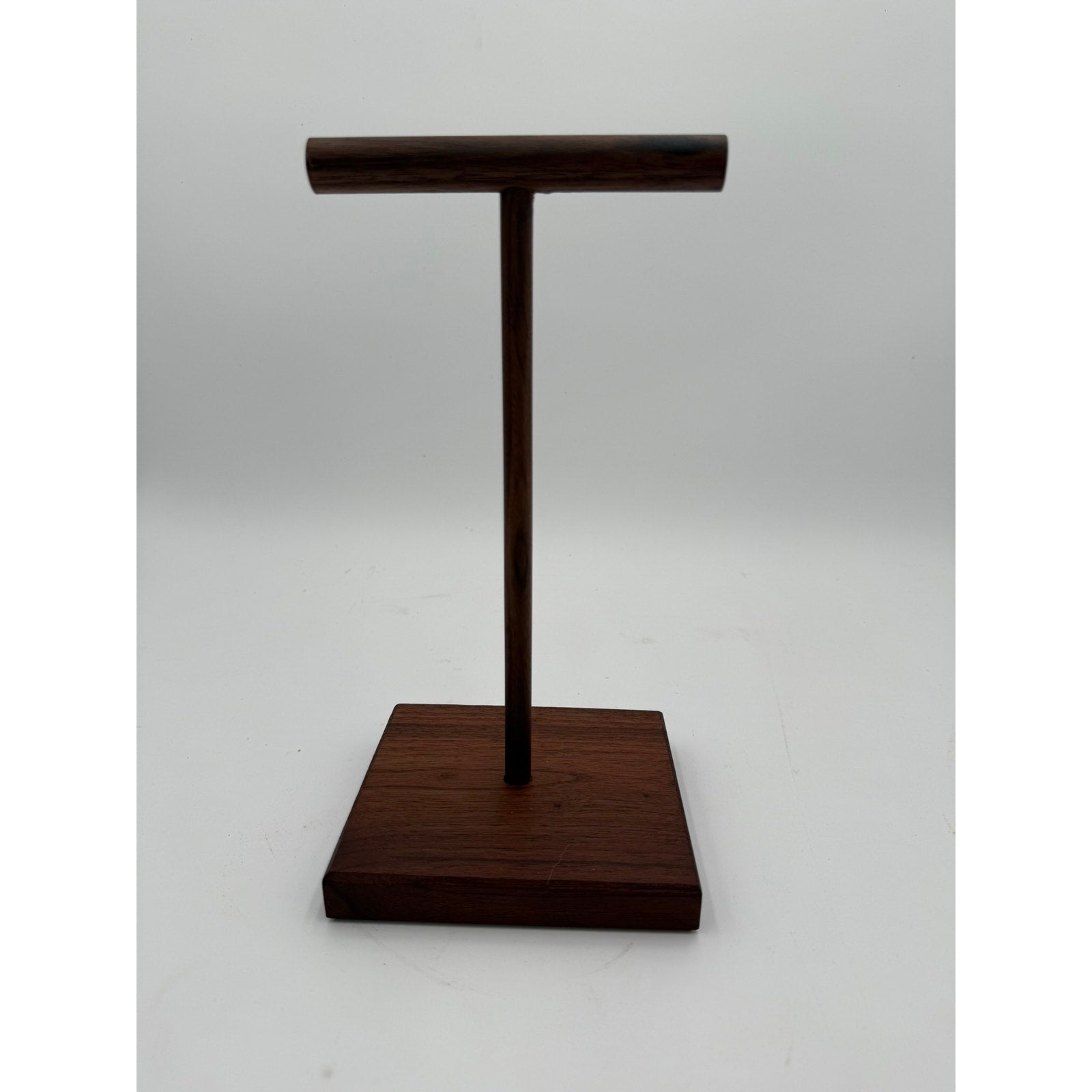 Walnut Small Necklace Holder Stand for Jewelry, handmade desk organizer, unique gift for her, minimal display, functional storage