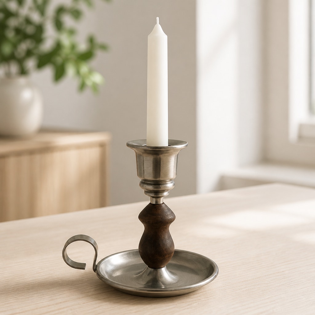 Hand Turned Wood Candle Holder, Brushed Satin Finish, 4 x 4 Inch, Hand Crafted