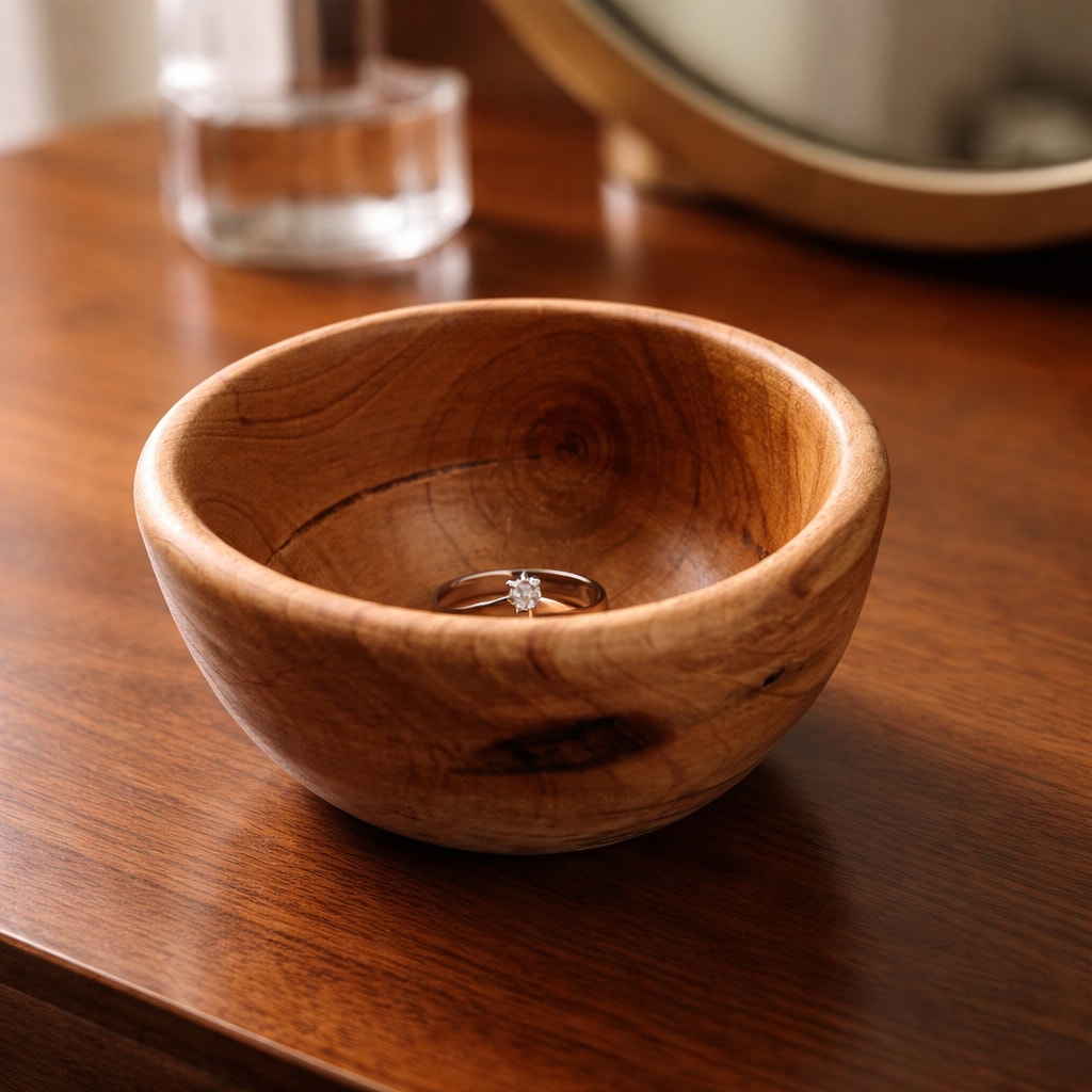 Hand Turned Wooden Ring Cup and Trinket Dish, assorted woods, handmade catchall, bedside jewelry holder, unique gift