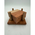 Handcrafted Hardwood Coaster Set Holder fits four, walnut and cherry options, holds 4x4 or 4.25x4.25, desk and coffee table