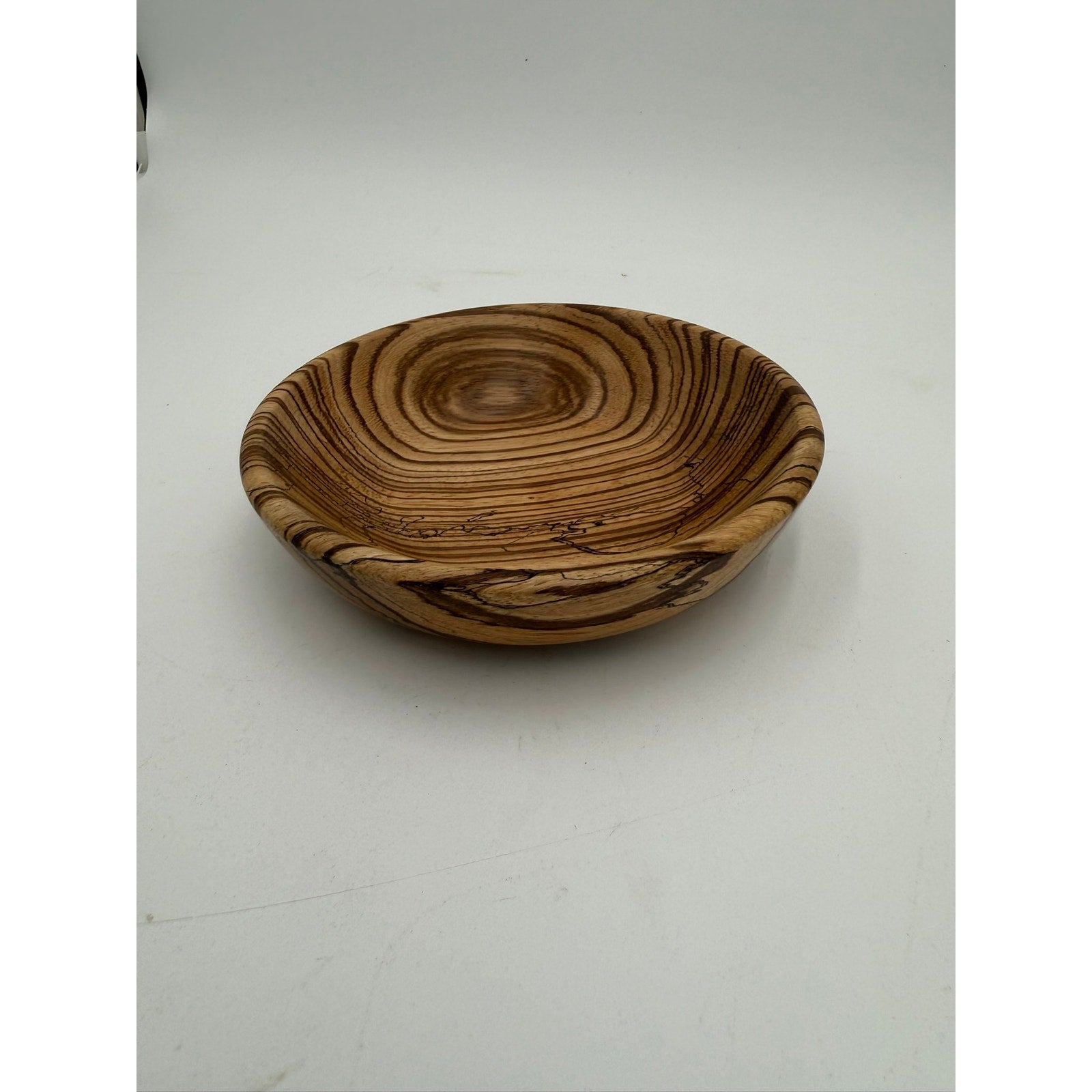 Hand Turned Tiger Wood Decorative Bowl, 6 x 1.5 in, small catchall, natural striped grain, handmade gift