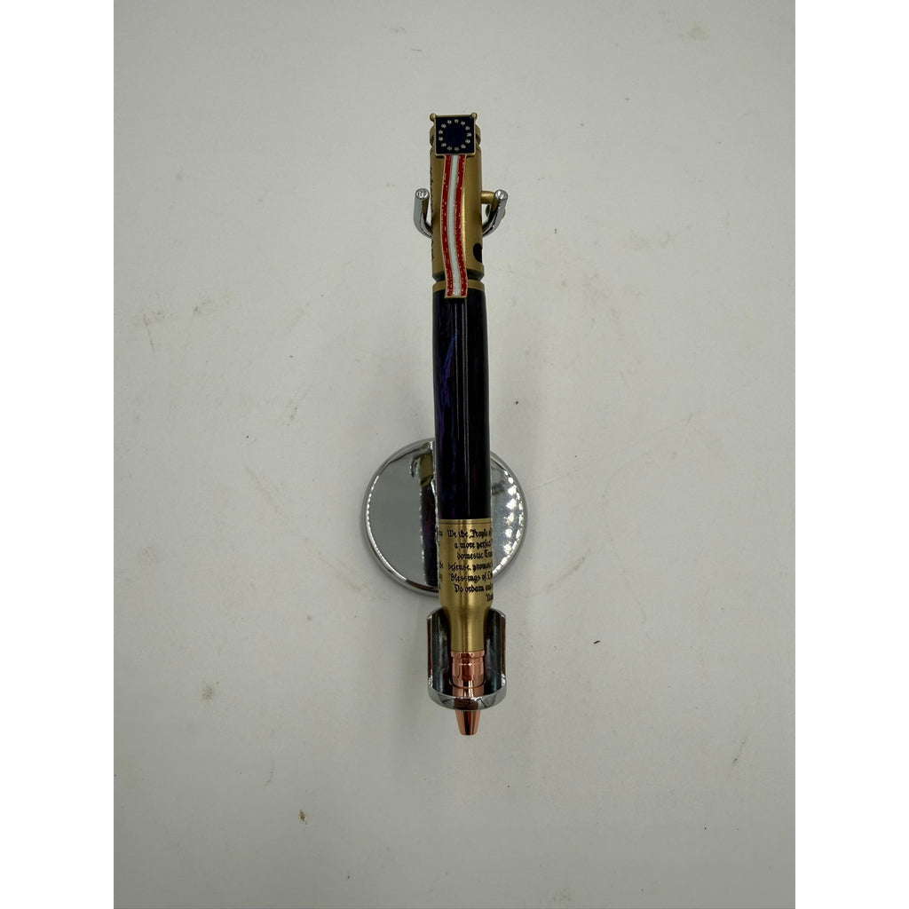 Hand Turned Purple Epoxy Bolt Action Pen, rollerball refill, executive writing gift, smooth ink, handmade USA