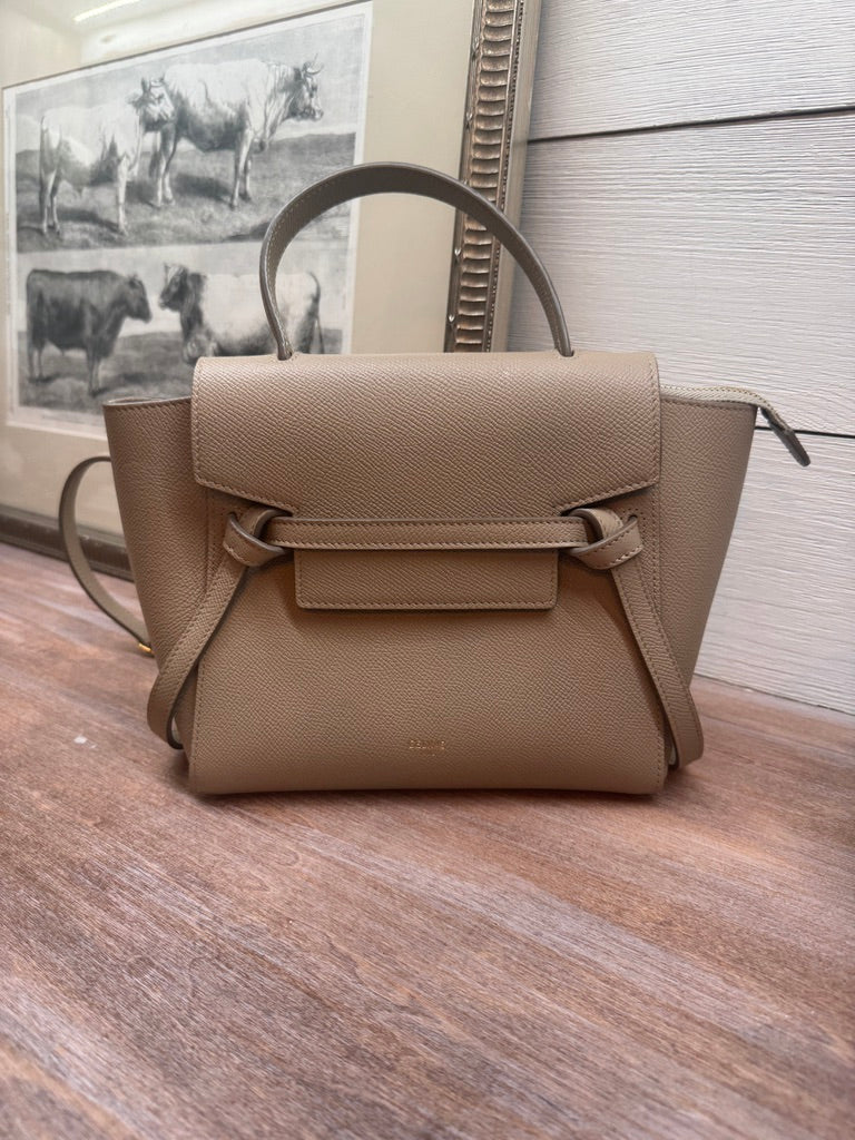 Celine Nano Belt Bag in Light Taupe