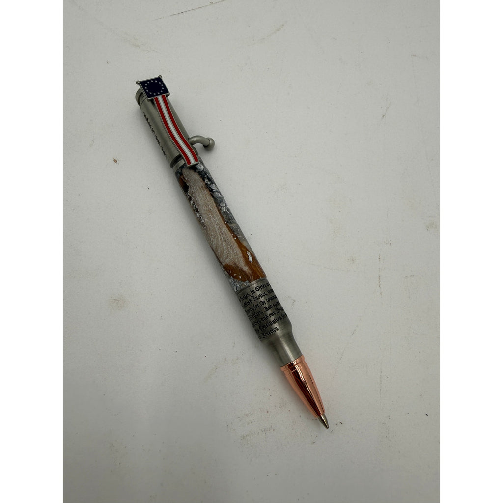 Hand Turned Bolt Action Ink Pen Gift for Patriots, celebrate America’s 250th anniversary, handcrafted, choice of colors and patterns
