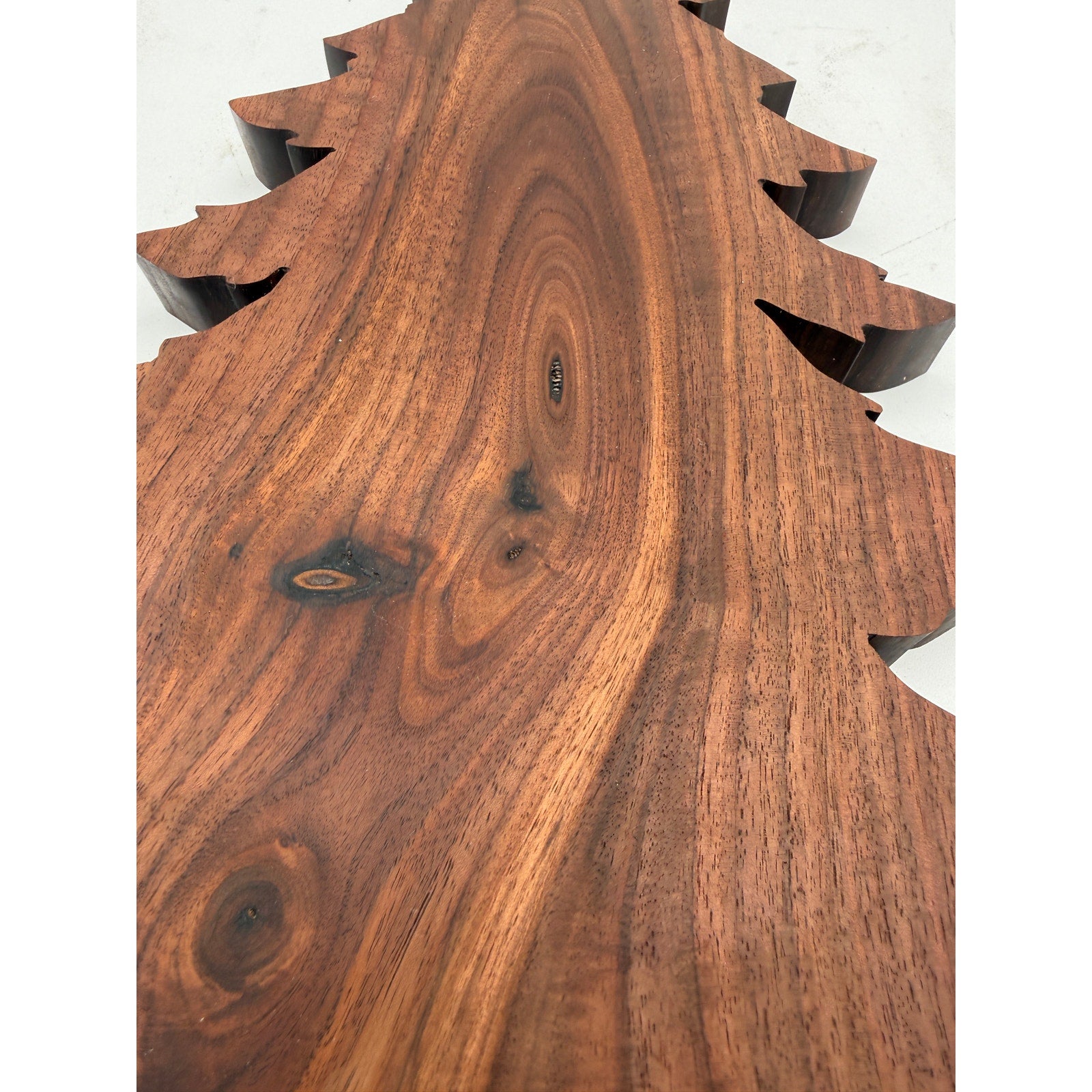Christmas Tree Shaped Charcuterie Board, Walnut and Spalted Hickory, Hand Crafted, 12.5x8.5