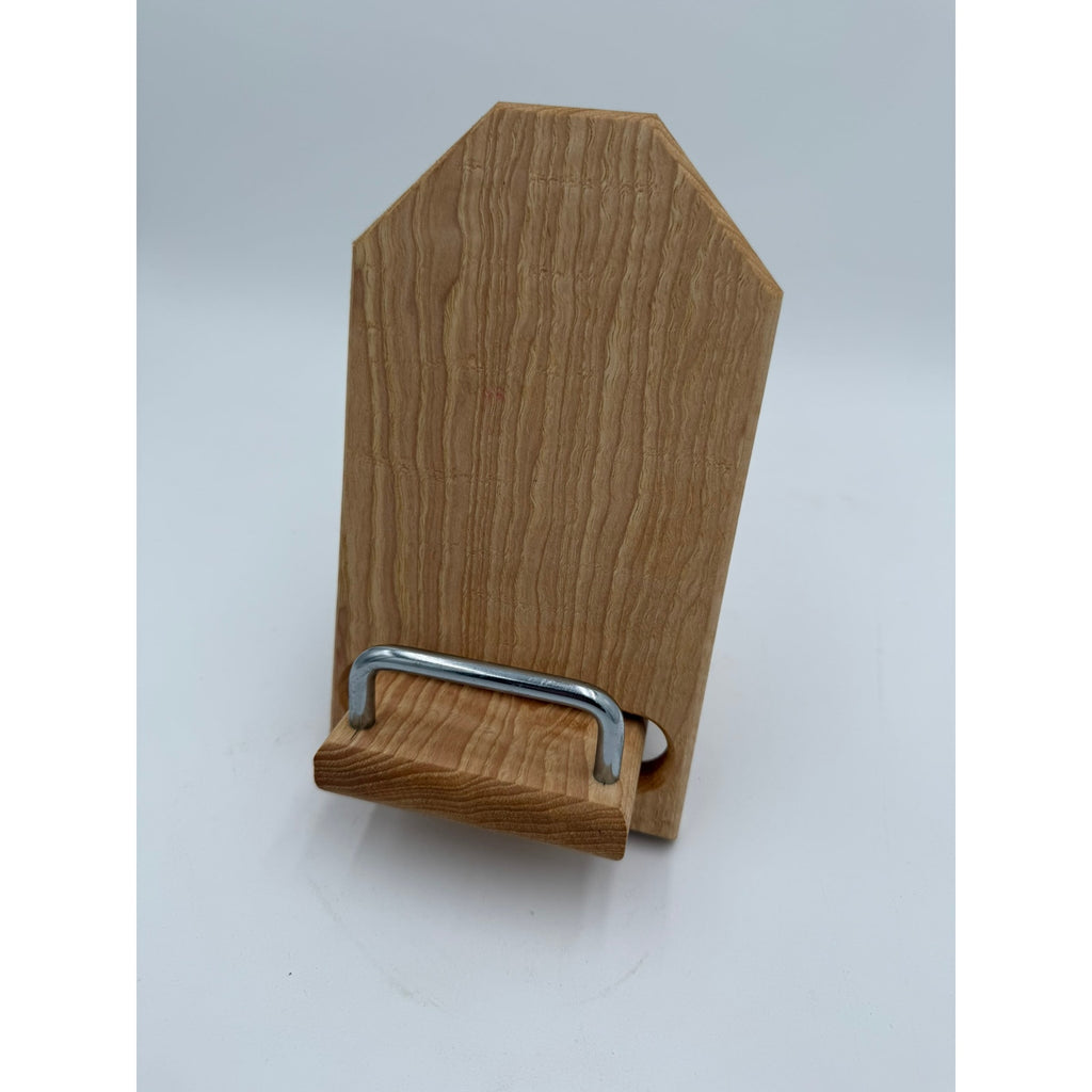 Curly Maple Phone iPad and Cookbook Stand, handmade wood holder, 8.5x6 inches, kitchen counter stand, functional design