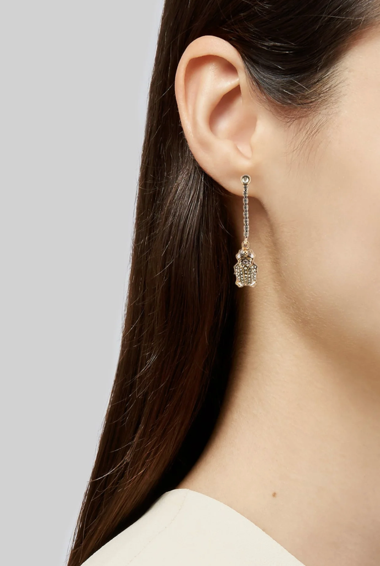 6659 - Alexander McQueen Crystal Beetle Drop Earrings