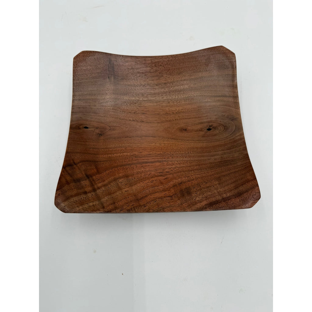Hand Turned Walnut Square Bowl 8x8x2 for Home Decor, handmade wood bowl, unique centerpiece, functional catchall