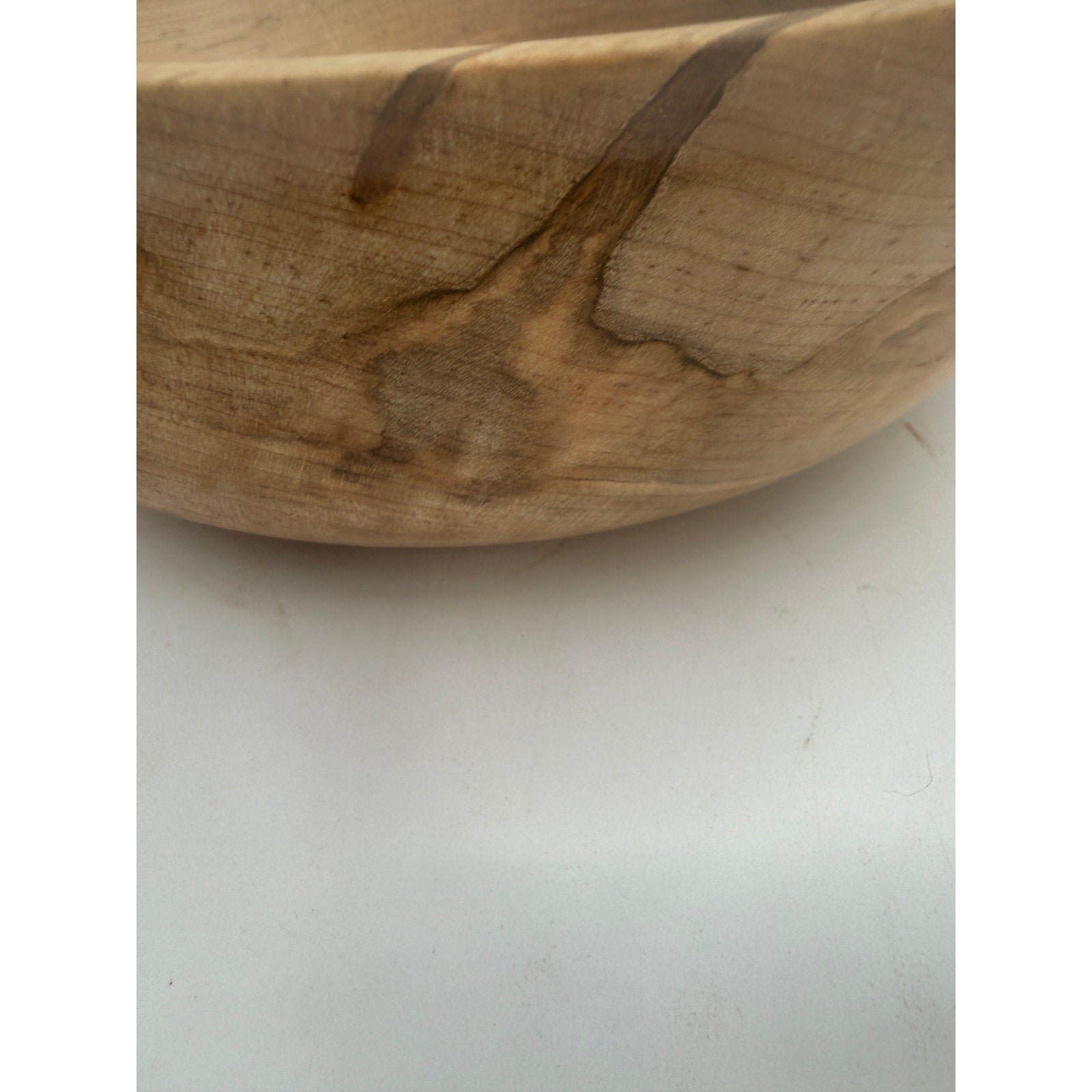 Hand Turned Ambrosia Maple Bowl, 12x4 Size, Rich Grain Patterns, SKU 1415