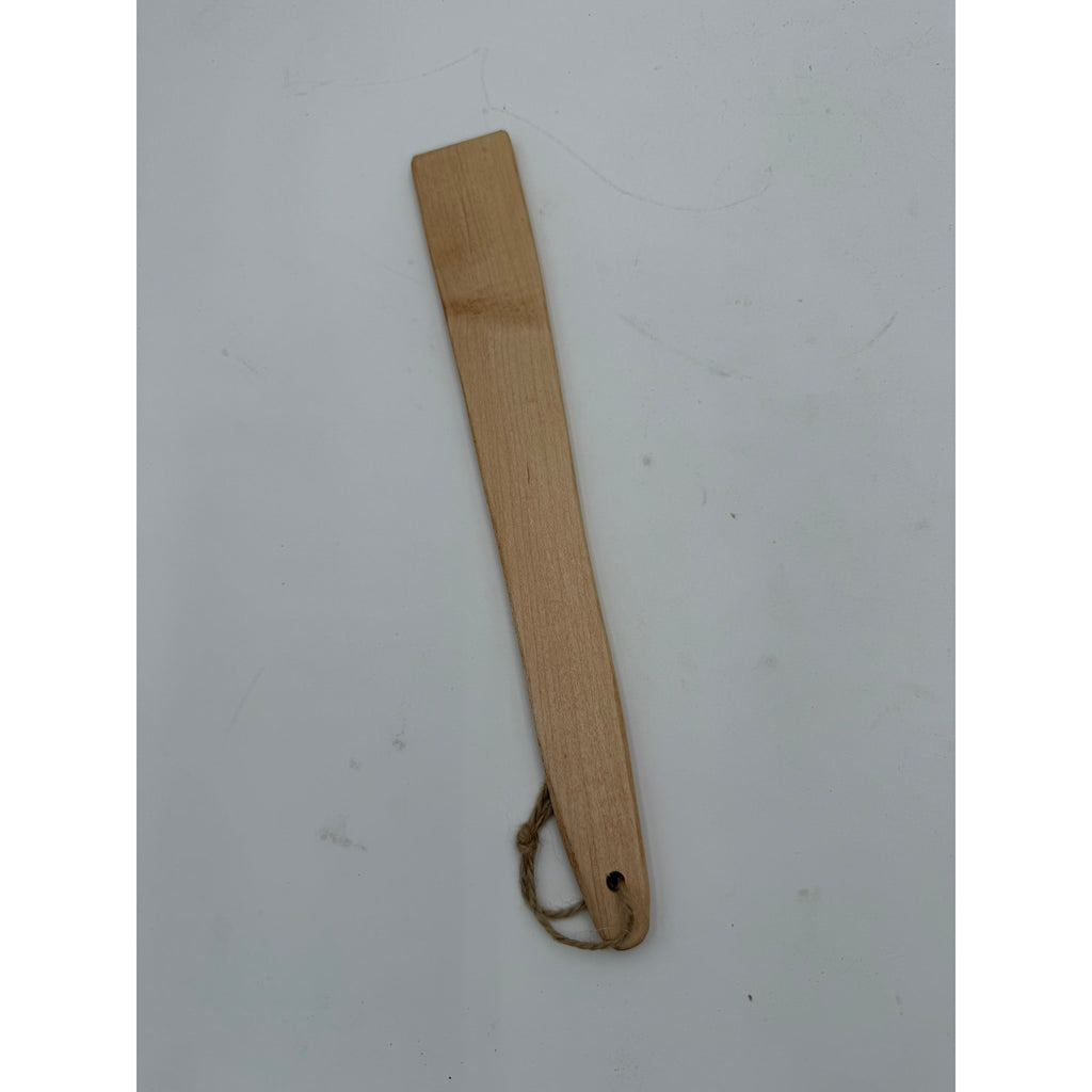 Handmade Wooden Saute Spatula for Skillets, walnut maple and sycamore, 10–12 inch, food safe finish, flat scraper